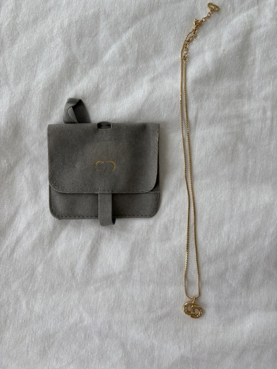 Dior Jewelry - Authentic Christian Dior Gold Tone Rhinestone Chain Pendant Necklace